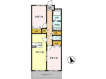 セリージャ デ トーア(2LDK/1階)の間取り写真