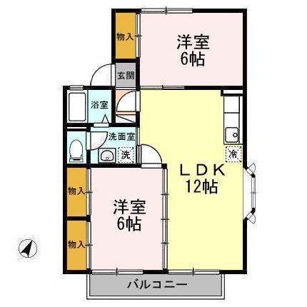 セジュールマロニエA(2LDK/1階)の間取り写真