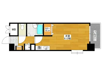 ビスタ江坂南(ワンルーム/7階)の間取り写真