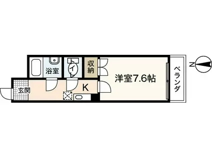 ミクリヤビル(1K/4階)の間取り写真