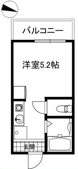 パークバレンシア(ワンルーム/2階)の間取り写真