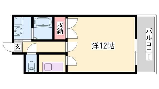 坪田ビル(1K/4階)の間取り写真