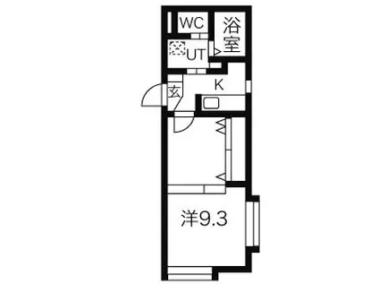 ロワ・プルミエ(1K/3階)の間取り写真