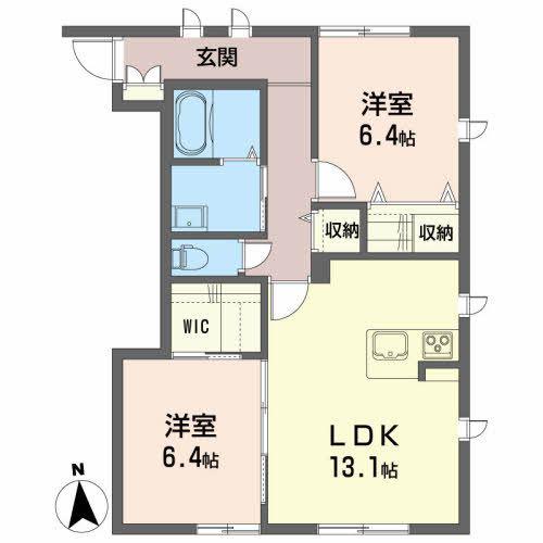 メゾンマストあら町(2LDK/1階)の間取り写真