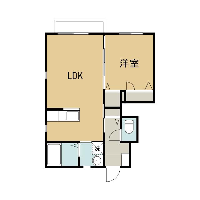 ローザ南仙北(1LDK/1階)の間取り写真
