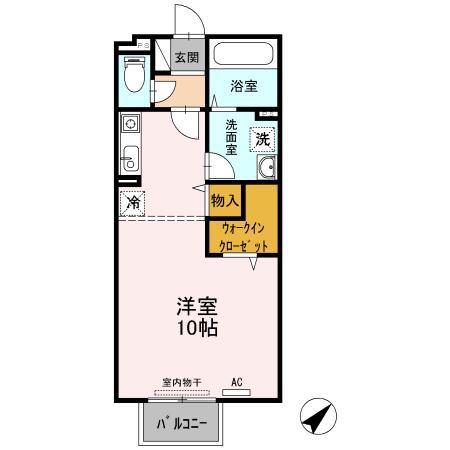 ノール リヴィエール(ワンルーム/2階)の間取り写真