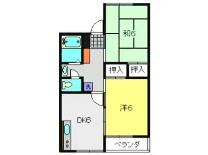 ロイヤル天水(2DK/1階)の間取り写真