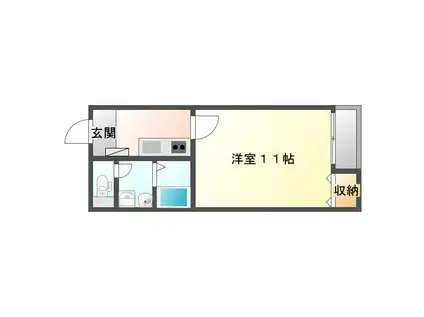 クレイノスプリング(1K/2階)の間取り写真