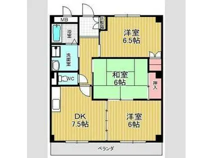 パークガーデン神ノ倉II(3DK/3階)の間取り写真