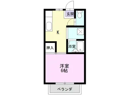 ジュビロA館(1K/1階)の間取り写真
