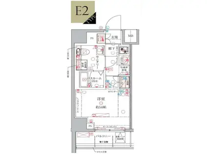 クレヴィスタ横浜関内(1K/7階)の間取り写真