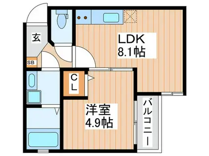 ALEGRIA門真上野口町(1LDK/2階)の間取り写真