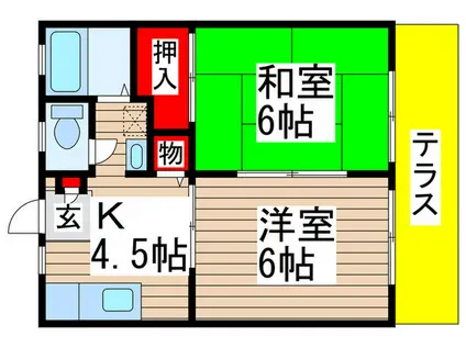 サンモールヴィラ(2K/1階)の間取り写真