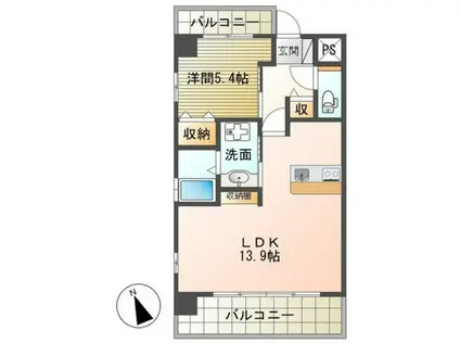 RIVIERE段原(1LDK/6階)の間取り写真