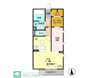 モン レーヴ(1LDK/1階)の間取り写真