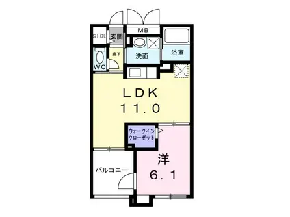 グレース(1LDK/1階)の間取り写真