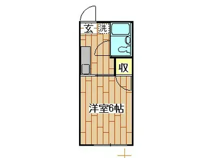 シティハイム中田A(1K/2階)の間取り写真