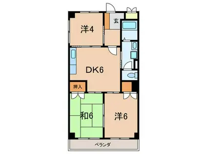 サンライフつちや(3DK/2階)の間取り写真