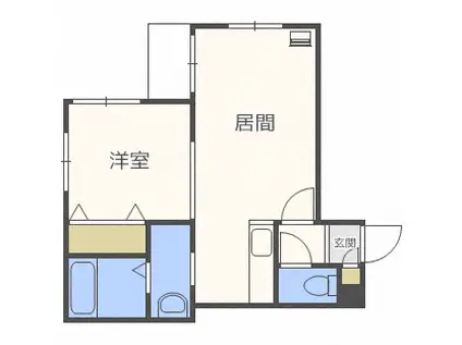 グランディール月寒2-6(1LDK/4階)の間取り写真