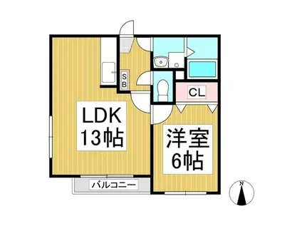 AQUA(1LDK/2階)の間取り写真