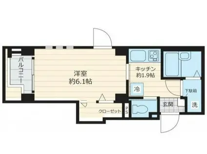 プロスペリティ赤堤(1K/4階)の間取り写真