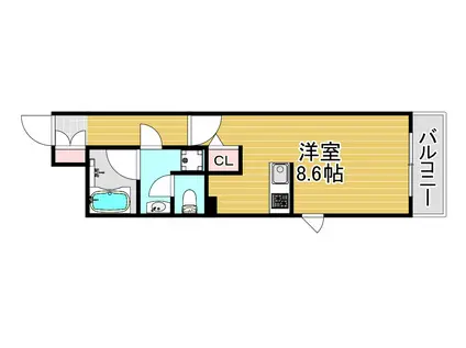 スワンズ大阪 アクシオン(1K/4階)の間取り写真