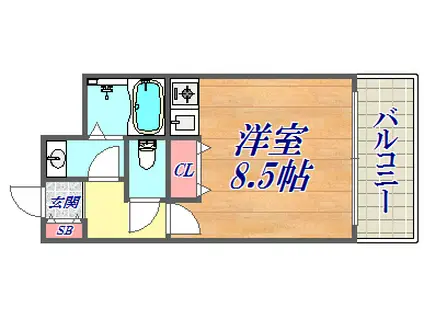 元町MGレジデンス3(ワンルーム/11階)の間取り写真