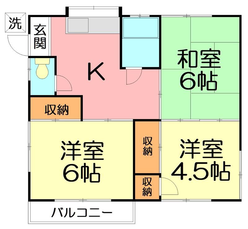コーポ青木(3K/2階)の間取り写真