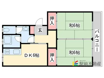 森山ビル(2DK/4階)の間取り写真