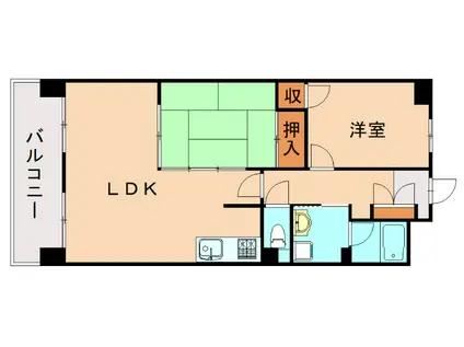 メゾンモンブラン学園通(2LDK/6階)の間取り写真