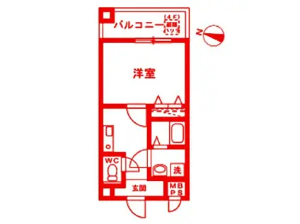 シャルムYY(1K/4階)の間取り写真