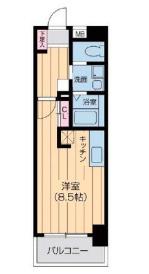ウィルドゥ浜崎通(ワンルーム/3階)の間取り写真