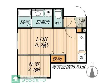 WELL COURT NAKAMURA(1LDK/2階)の間取り写真