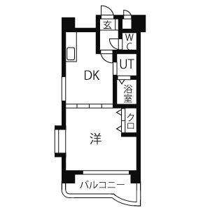 第3平安ビル(1LDK/3階)の間取り写真