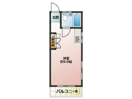 コーポユング(ワンルーム/1階)の間取り写真