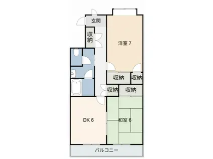 シャンピアマンション(2DK/3階)の間取り写真