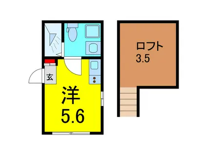 テラス金町(ワンルーム/1階)の間取り写真