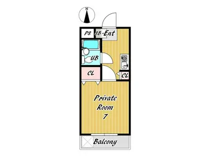 ICROSS AM野崎(1K/3階)の間取り写真