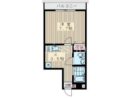 アリーチェ鷺宮(1K/5階)の間取り写真