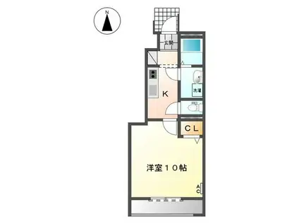 カモミール(1K/1階)の間取り写真