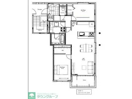 LA VIE RADIEUSE ラ ヴィ ラディユズ(2LDK/2階)の間取り写真