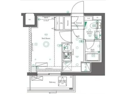 AZEST北千住(1K/2階)の間取り写真