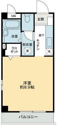 フィネス佐古(1K/2階)の間取り写真