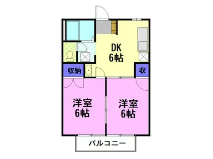 コーポレーションミキ(2DK/1階)の間取り写真