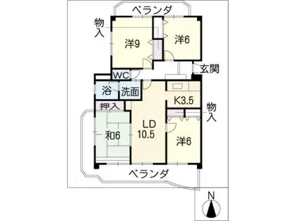 メゾン・ファミール(4LDK/4階)の間取り写真