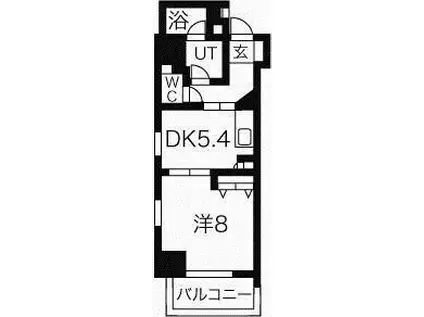 MELIV鶴舞(1DK/2階)の間取り写真