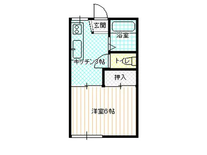 富士見ハイツ(1K/1階)の間取り写真