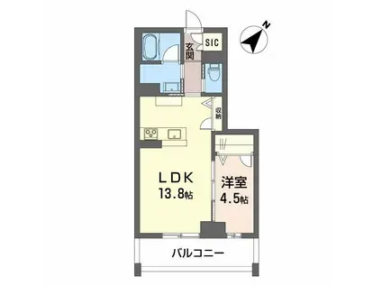 CLASSEUM連坊II(1LDK/3階)の間取り写真