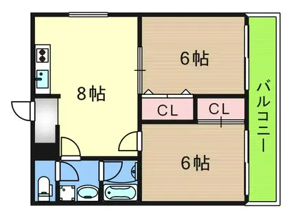 マンションマウンテン御崎(2DK/1階)の間取り写真