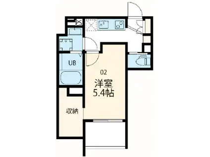 ピースコート登戸3(1K/2階)の間取り写真